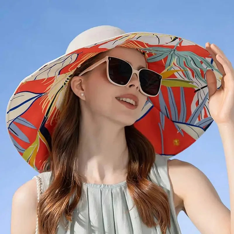 Wendbarer Sonnenhut aus Baumwolle mit breiter Krempe (56–60 cm) – Liora