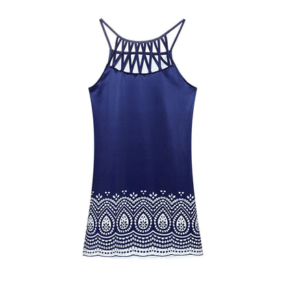 Trendiges Sommer-Tunikakleid mit Ethno-Print & Spaghettiträgern – Kiara