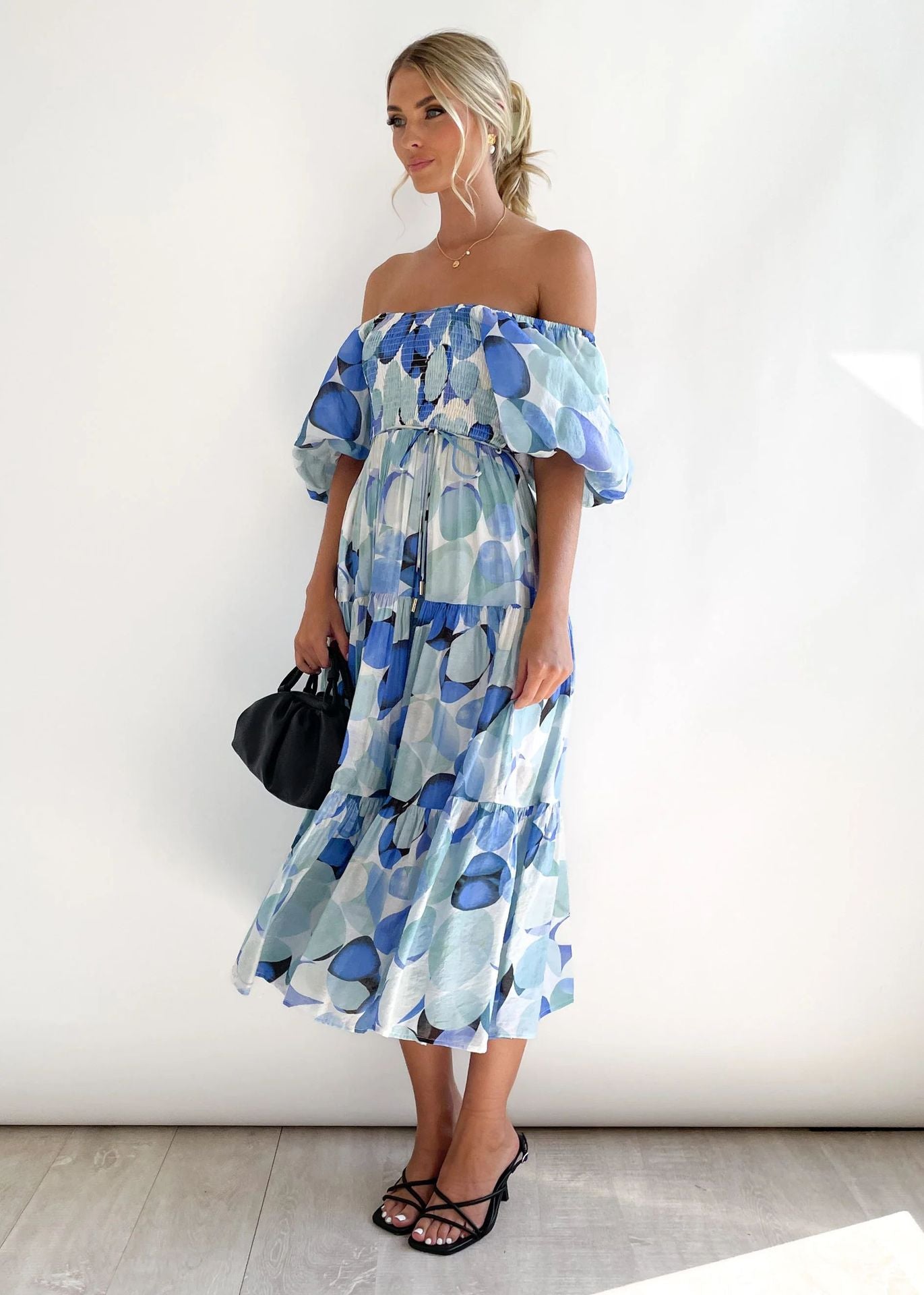 Off-Shoulder Midi-Kleid – Talia