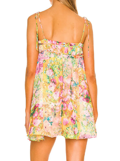 Rückenfreies Bohème-Minikleid mit Blumendruck – Juliette