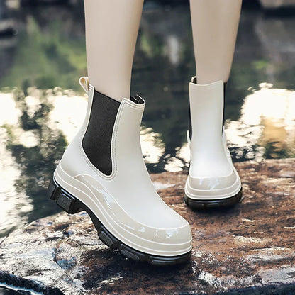 Damen Chelsea-Regenstiefel mit Chunky Platformsohle – Elena