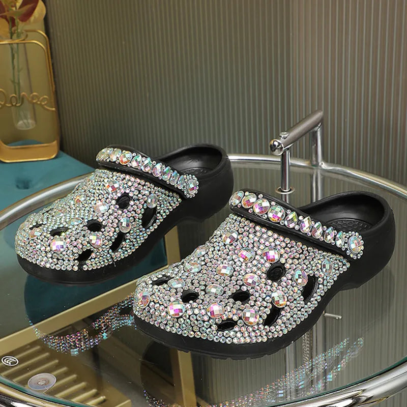 Kristallverzierte Sommer-Damenslipper aus EVA – Alviera