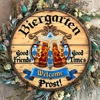 Metallisches Wandschild „Biergarten Prost“ – ProstSchild Oktoberfest 2025