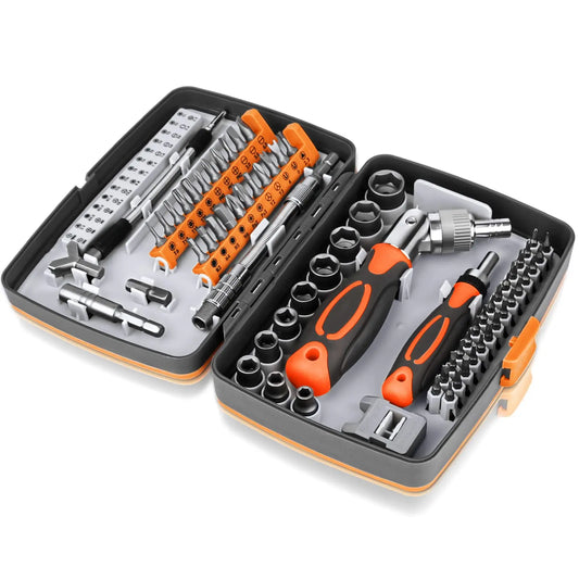 68-in-1 Ratschraubendreher Set mit Magnetbits & Verlängerungsstange – FortiDrive