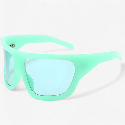 Oversized Steampunk-Sportsonnenbrille mit Wraparound-Design – Ignix