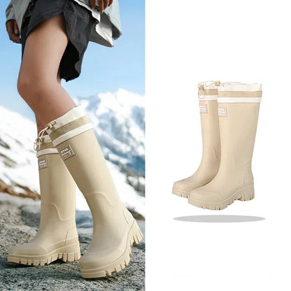 Damen Regenstiefel retro Look wasserdicht mit Antirutschsohle – Arlena