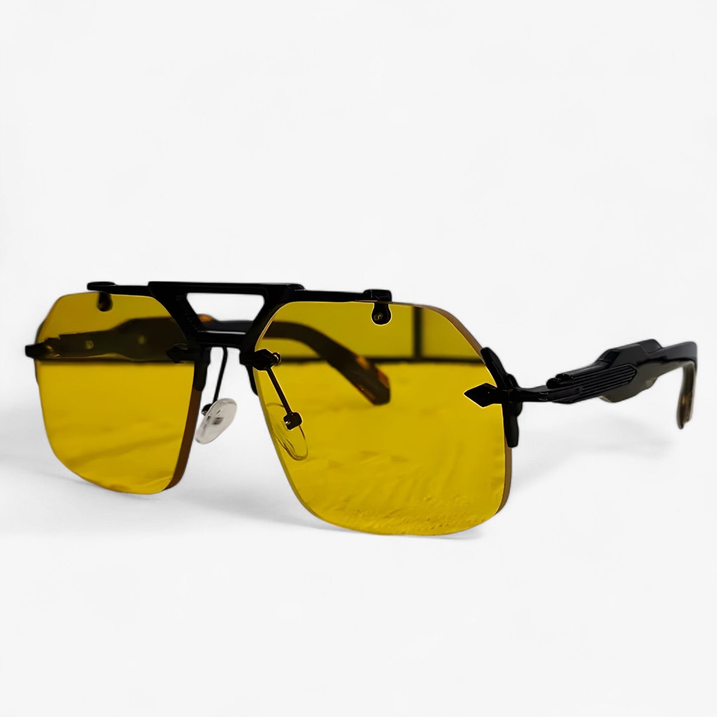 Randlose Oversized Sonnenbrille mit Metallakzenten – Vexor