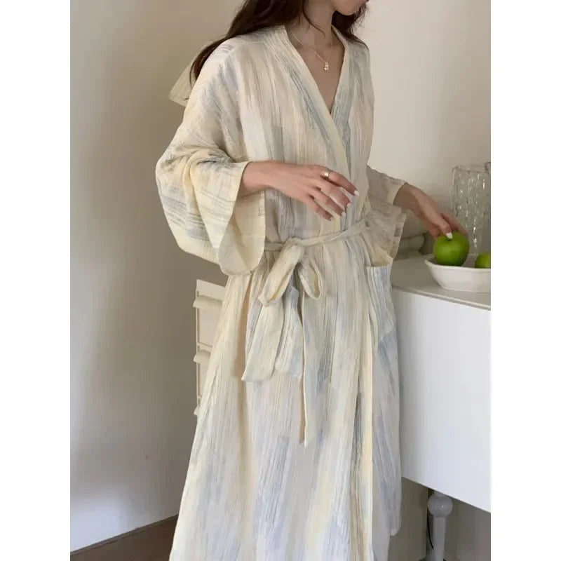 Lässiger Damen Sommer Bademantel mit Kimono-Design – Hana