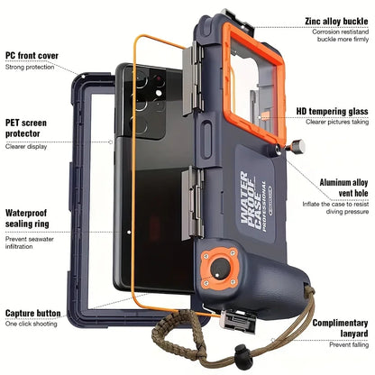 Wasserdichtes Tauch-Handycase mit 15 m Tiefenschutz & Lanyard – AquaShield