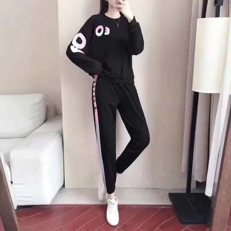 Damen Trainingsanzug Zweiteilige Set mit Sweater und Hose – Leona