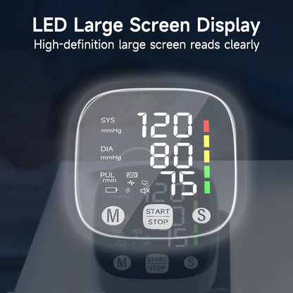 Wiederaufladbares LED-Handgelenk-Blutdruckmessgerät mit Sprachfunktion – HeartGuard