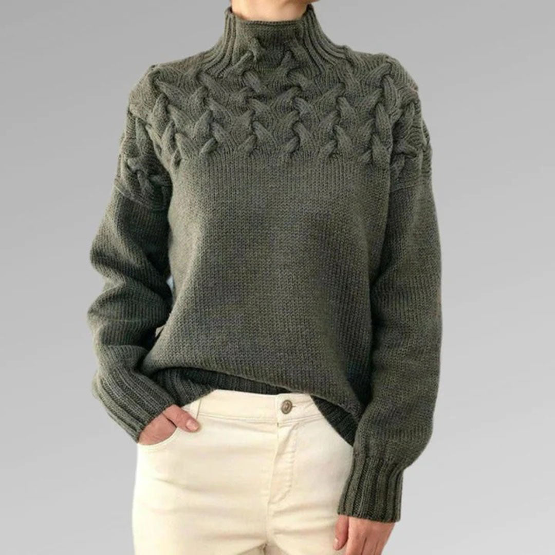Gestrickter Damen Rollkragenpullover – Elena
