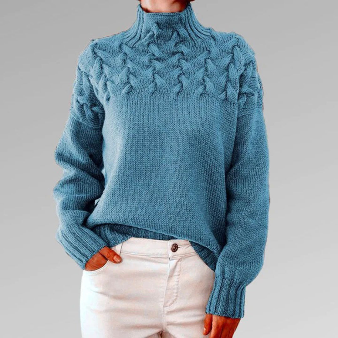 Gestrickter Damen Rollkragenpullover – Elena
