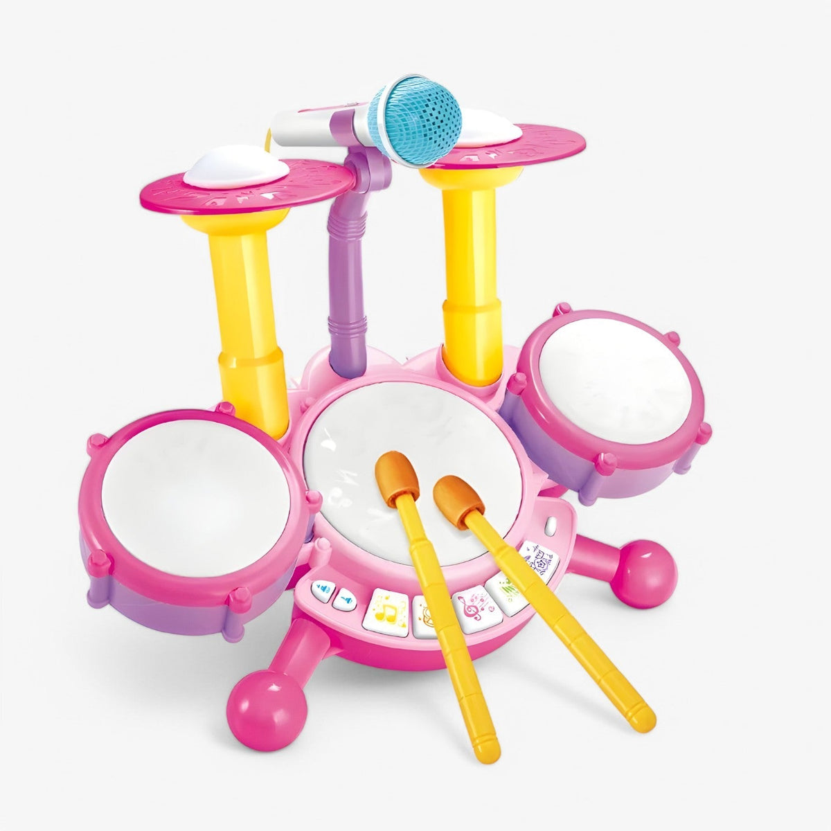 Interaktives Lern-Drumset mit Mikrofon für Kleinkinder – RhythmusSpaß Mini