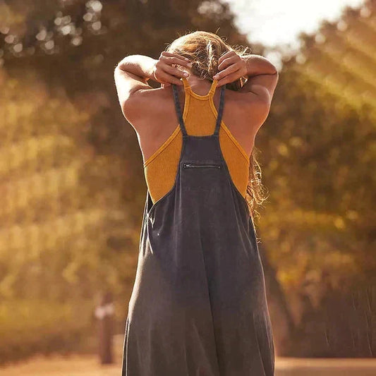 Locker & Stylisch Damen Jumpsuit mit Seitentaschen – Narelle