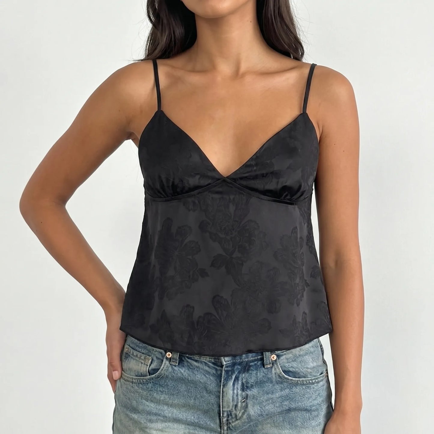 Satin-Cami-Top mit V-Ausschnitt - Leona