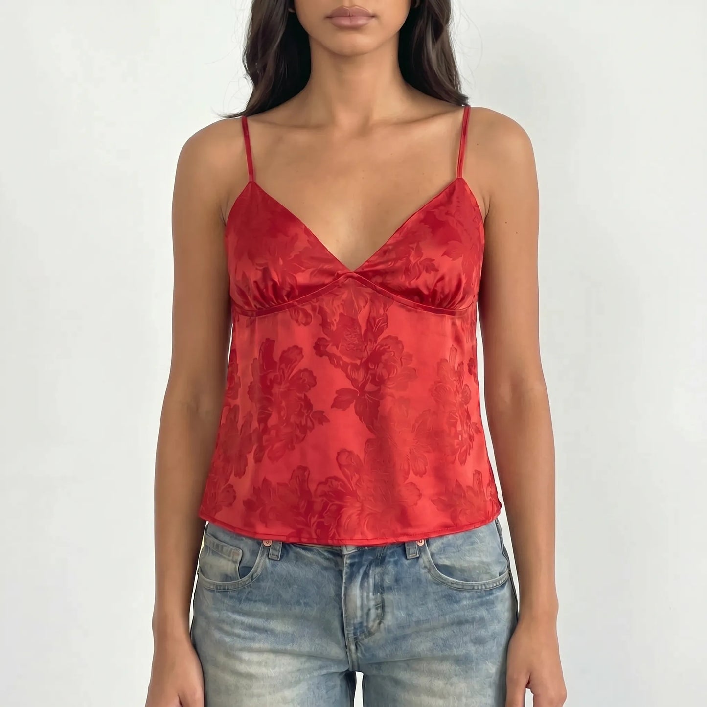 Satin-Cami-Top mit V-Ausschnitt - Leona