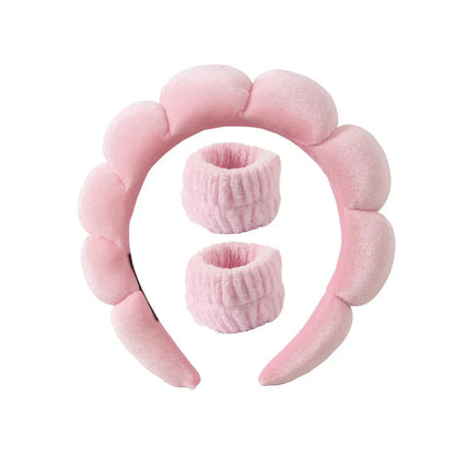 Plüsch Spa Kopfband & Handgelenkband Set - Fluffiea