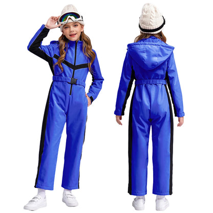 Wasserfester Winter-Einteiler-Skianzug für Mädchen mit Fleecefutter – Alina