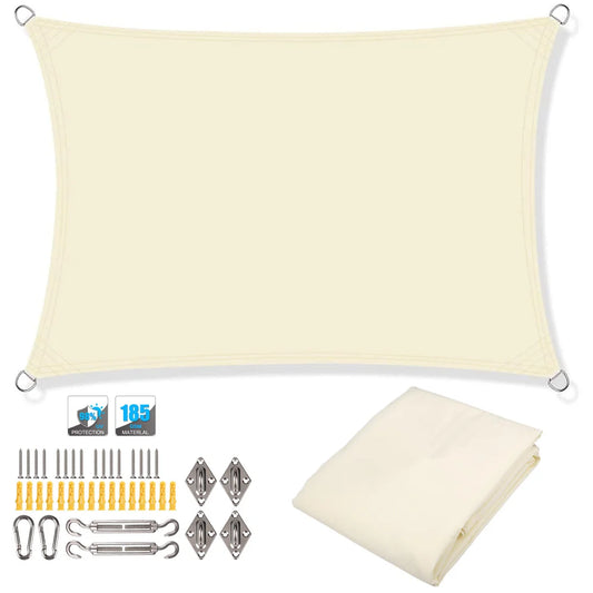 Wasserfester rechteckiger Sonnenschutzsegel mit UV-Schutz und Montagesets – ShadeGuard
