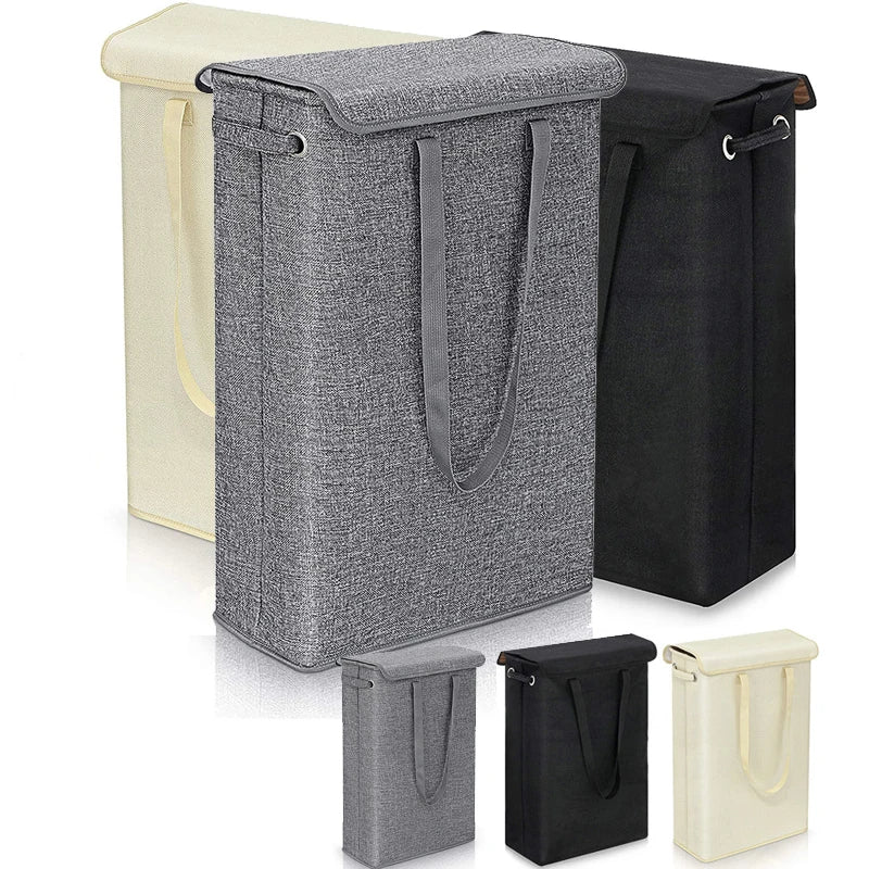 45L Slim Wäschekorb mit Deckel – Neris