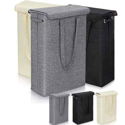 45L Slim Wäschekorb mit Deckel – Neris