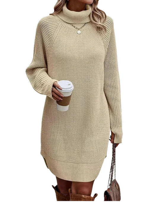 Herbstliches Strickkleid mit Rollkragen – Maris
