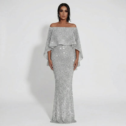 Schimmerndes A-Linie Maxikleid - Jeanne