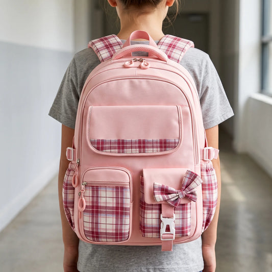 Schulrucksack Grundschule Mit Karomuster - Pledra