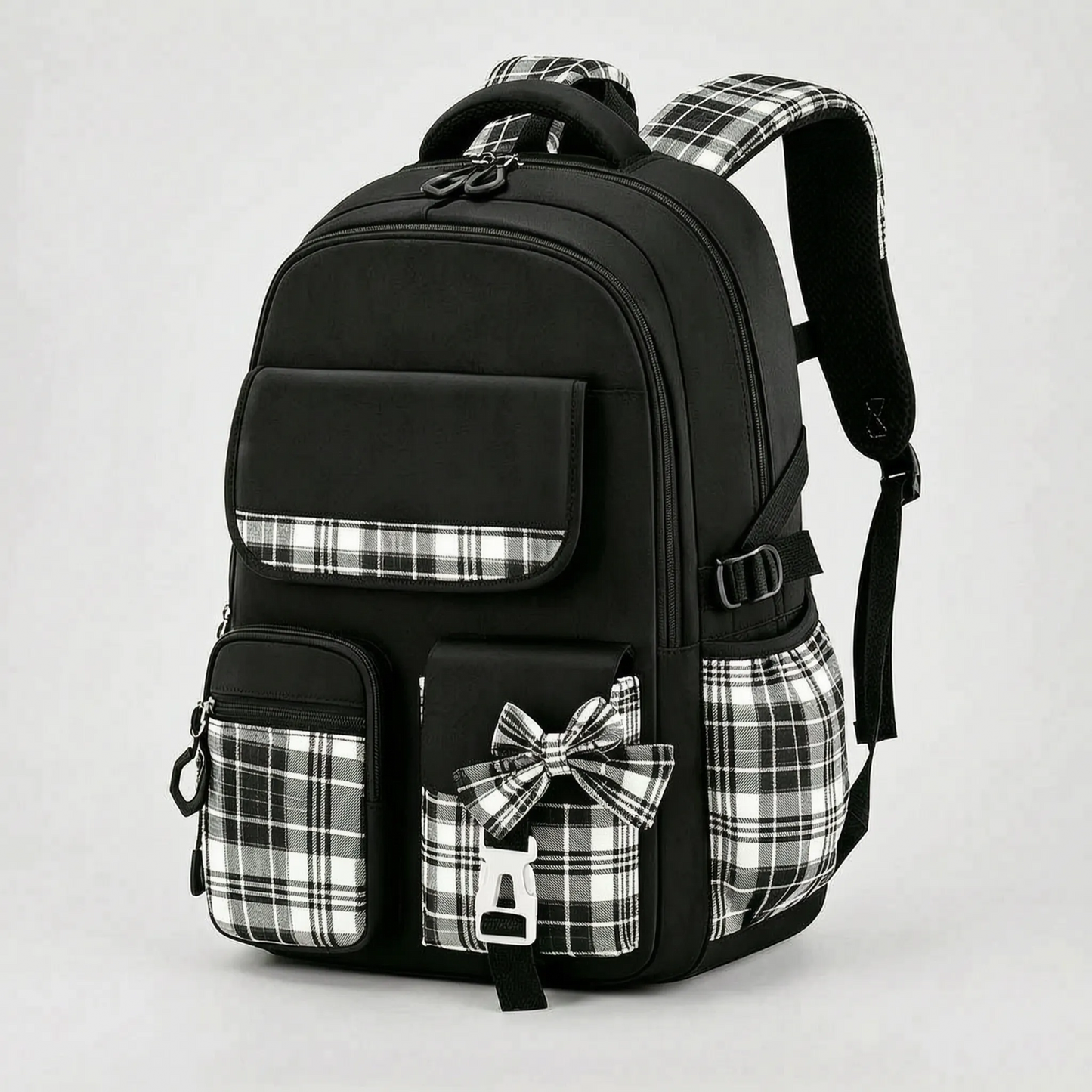 Schulrucksack Grundschule Mit Karomuster - Pledra