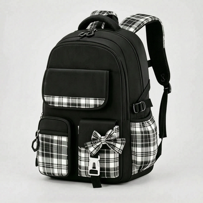Schulrucksack Grundschule Mit Karomuster - Pledra