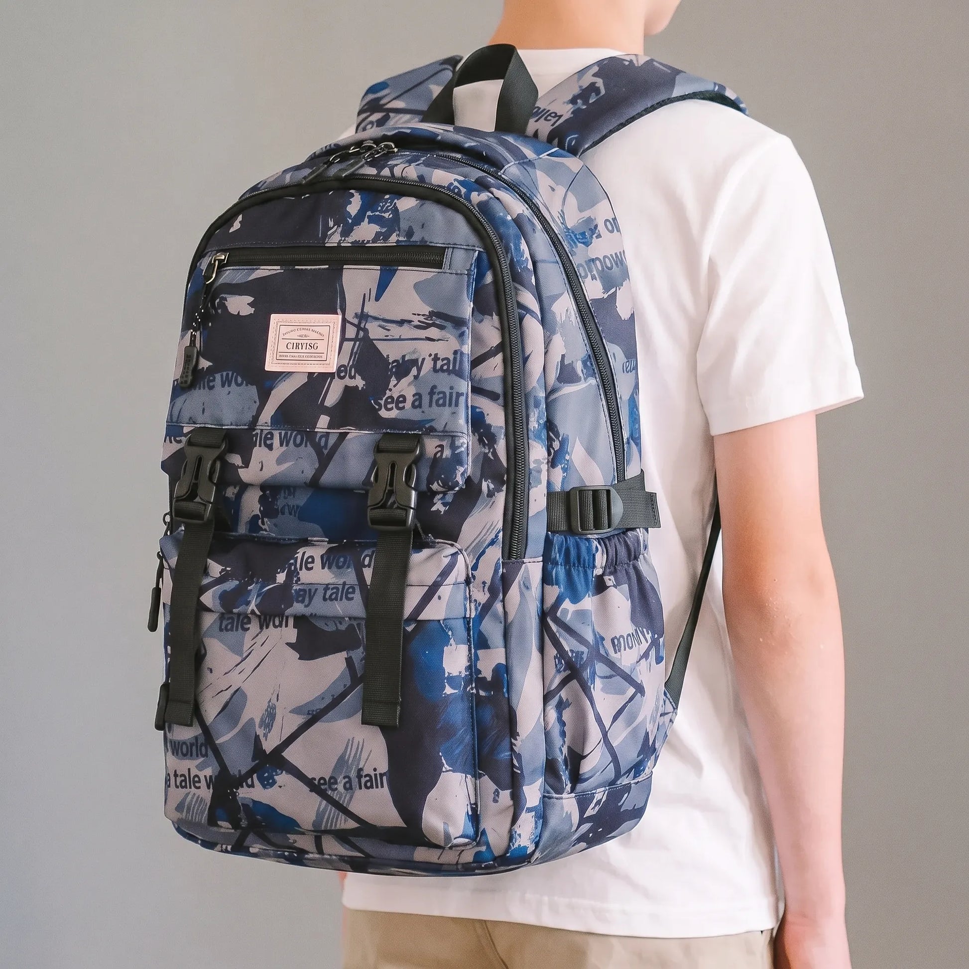 Schulrucksack Mit Abstraktem Print - Scholum