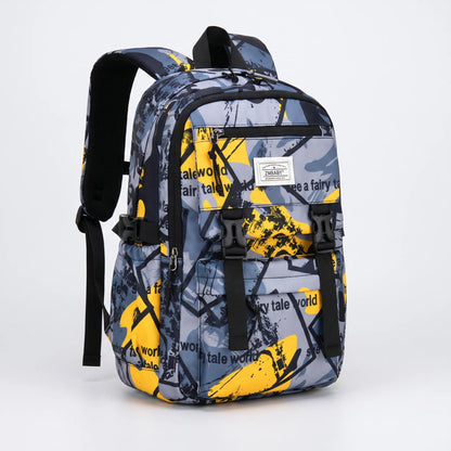 Schulrucksack Mit Abstraktem Print - Scholum