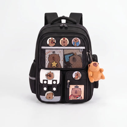 Schulrucksack Mit Capybara-Motiv Und Vielen Fächern - Viyora