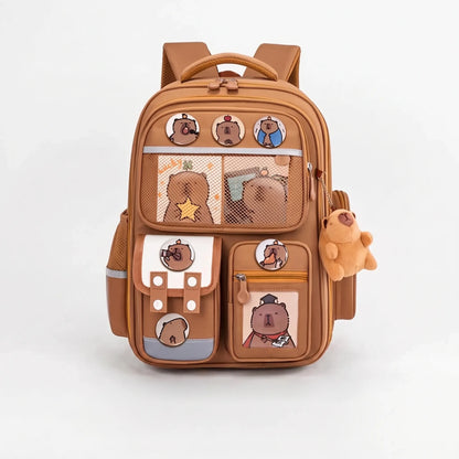 Schulrucksack Mit Capybara-Motiv Und Vielen Fächern - Viyora