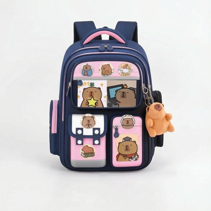 Schulrucksack Mit Capybara-Motiv Und Vielen Fächern - Viyora