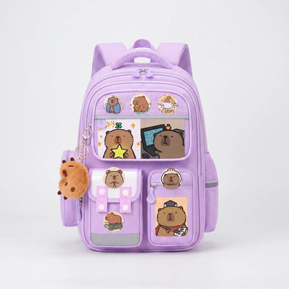 Schulrucksack Mit Capybara-Motiv Und Vielen Fächern - Viyora