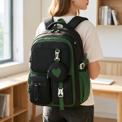 Schulrucksack Mit Geometrischem Muster Und Vielen Fächern - Kinetox
