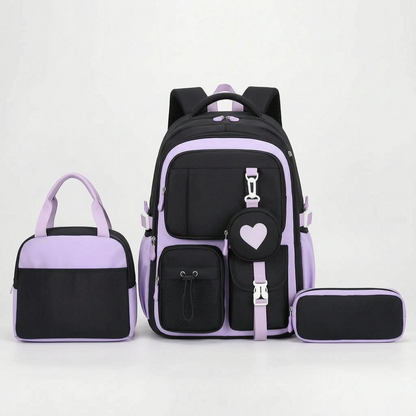 Schulrucksack Mit Geometrischem Muster Und Vielen Fächern - Kinetox