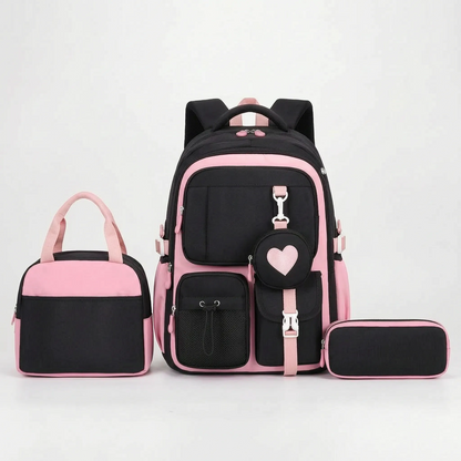 Schulrucksack Mit Geometrischem Muster Und Vielen Fächern - Kinetox