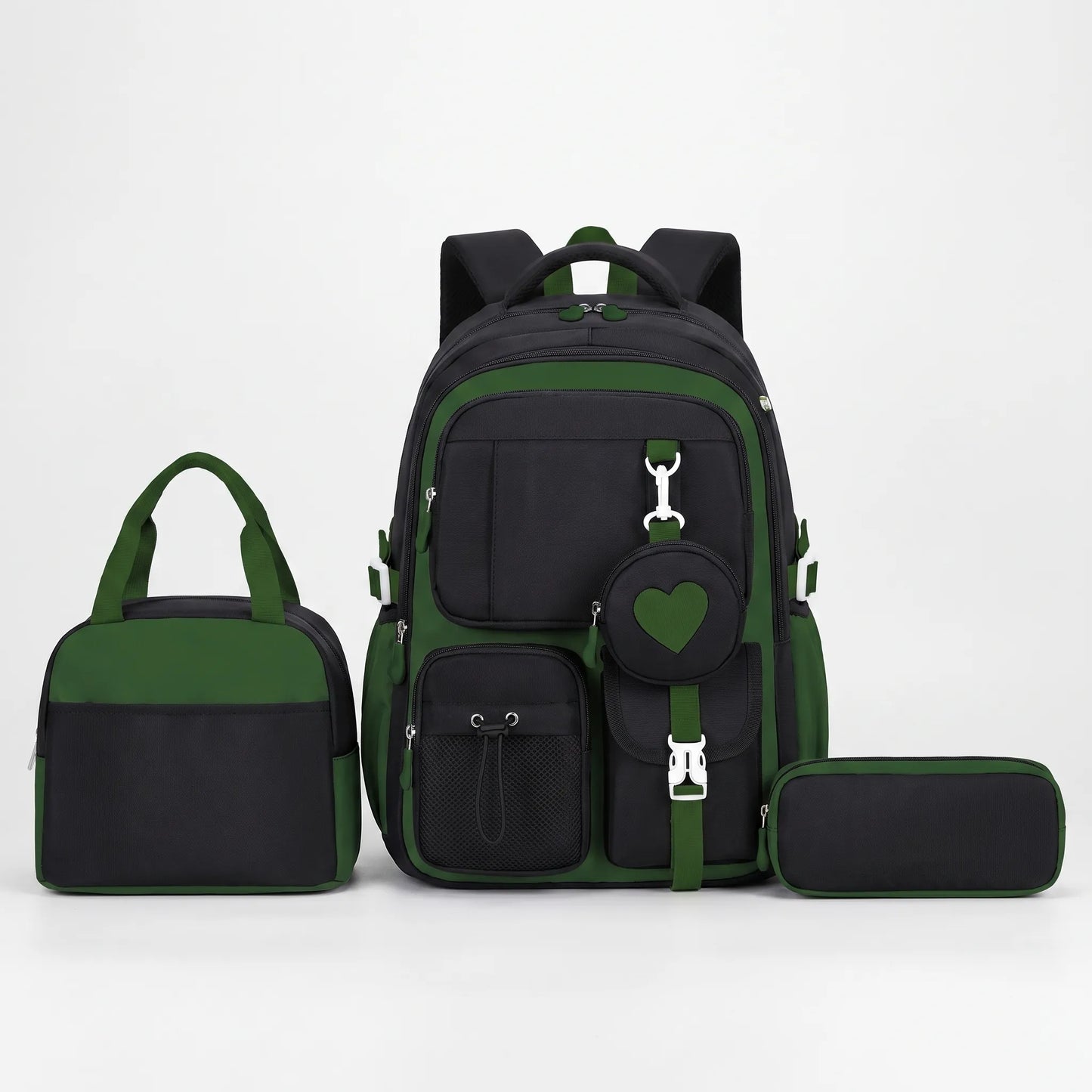 Schulrucksack Mit Geometrischem Muster Und Vielen Fächern - Kinetox