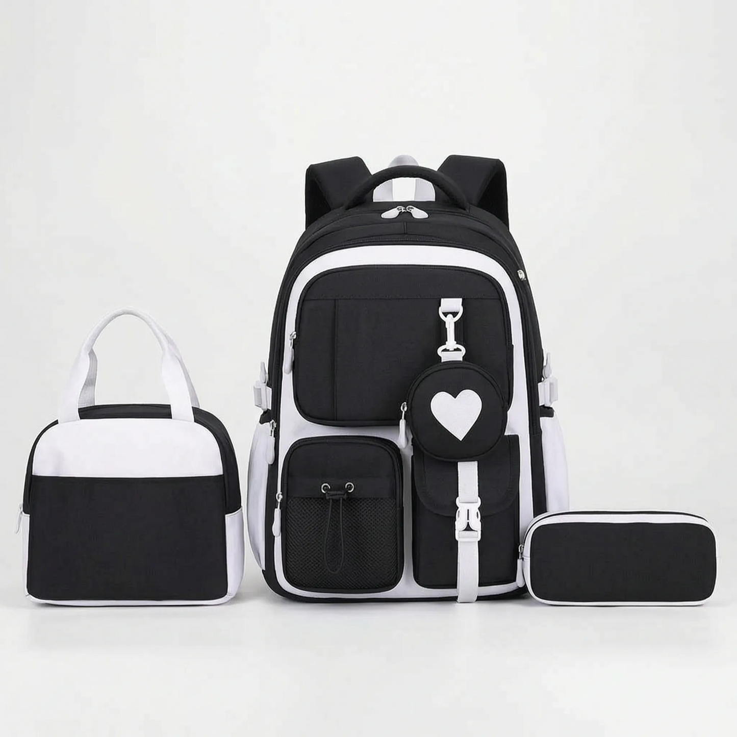 Schulrucksack Mit Geometrischem Muster Und Vielen Fächern - Kinetox