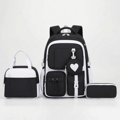 Schulrucksack Mit Geometrischem Muster Und Vielen Fächern - Kinetox