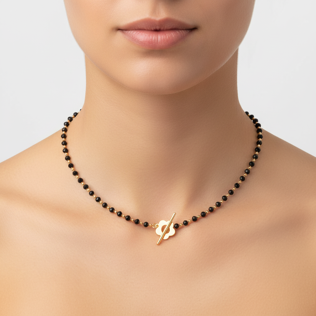 Schwarze Kristallhalskette - CrystalJewelry