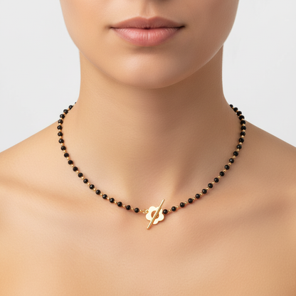 Schwarze Kristallhalskette - CrystalJewelry