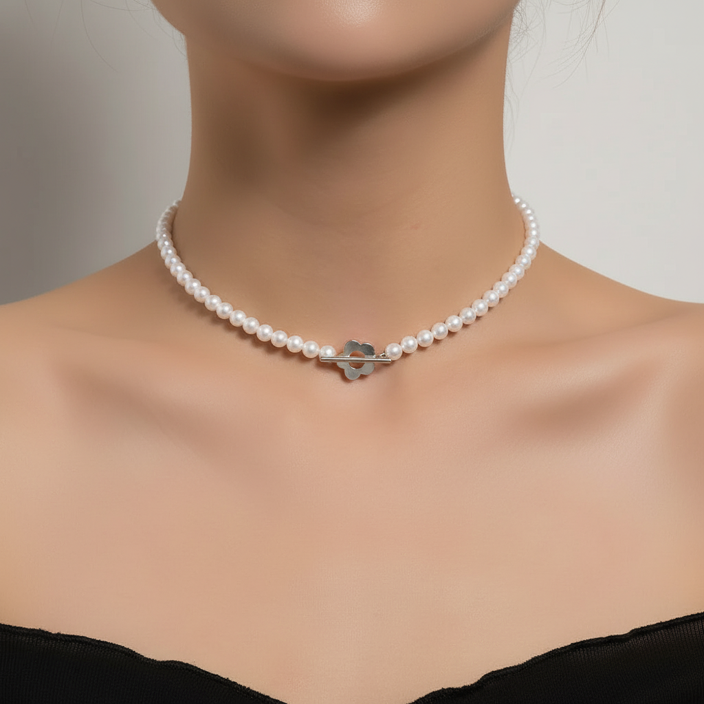 Schwarze Kristallhalskette - CrystalJewelry