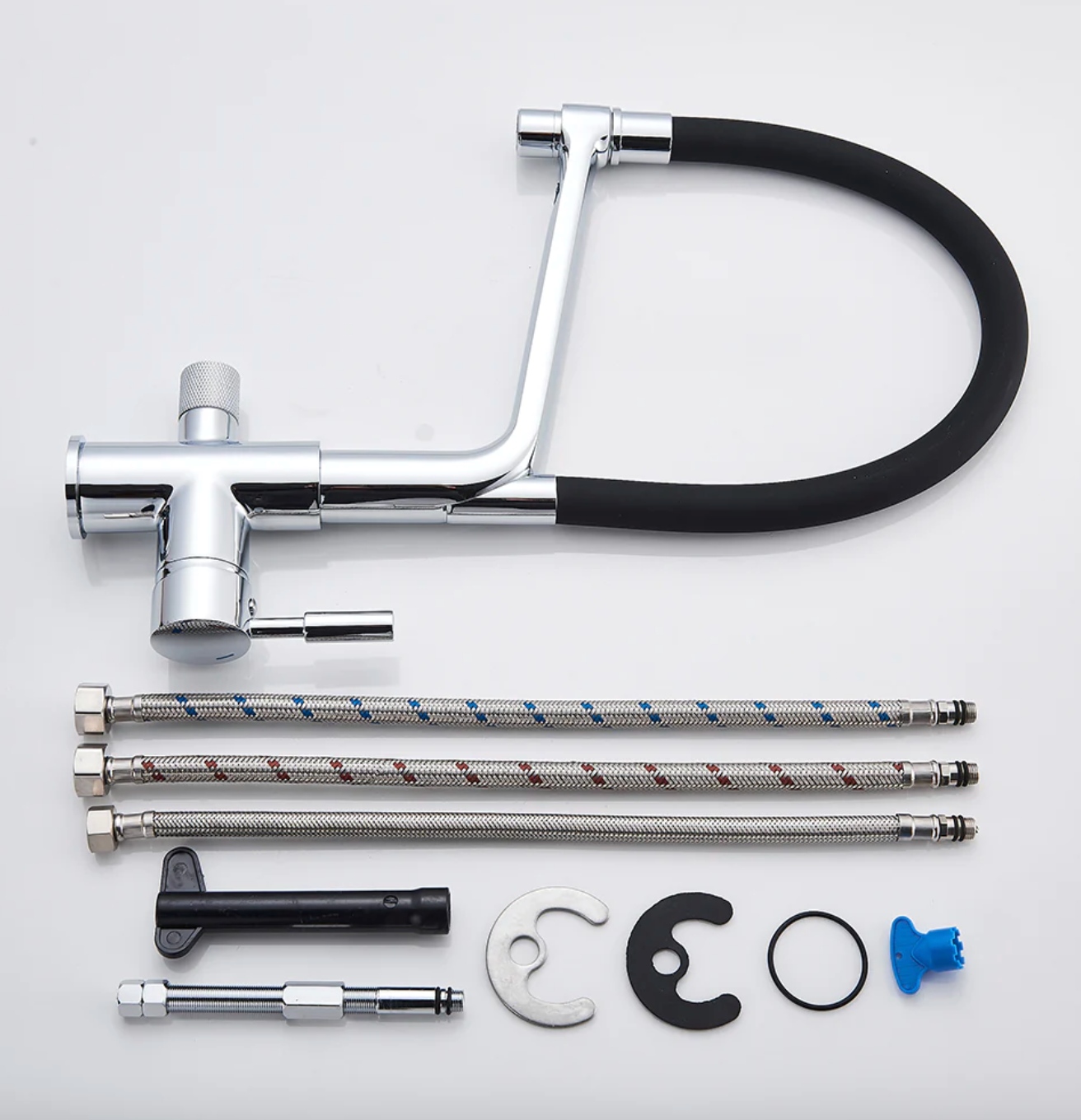 Küchenarmatur mit Doppel-Auslauf und Wasserfiltration – PureFlow Duo