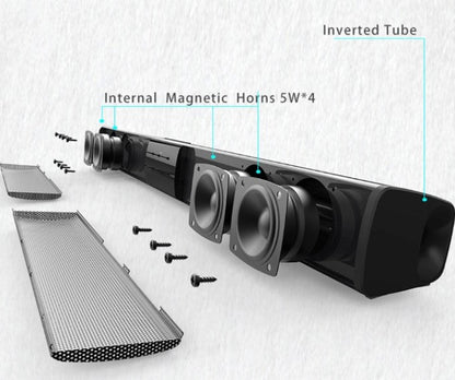 Kabelloses Bluetooth-Soundbar-Stereolautsprechersystem mit FM & USB – CineWave
