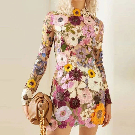 Blumen Cocktailkleid mit Spitze – Aurelia