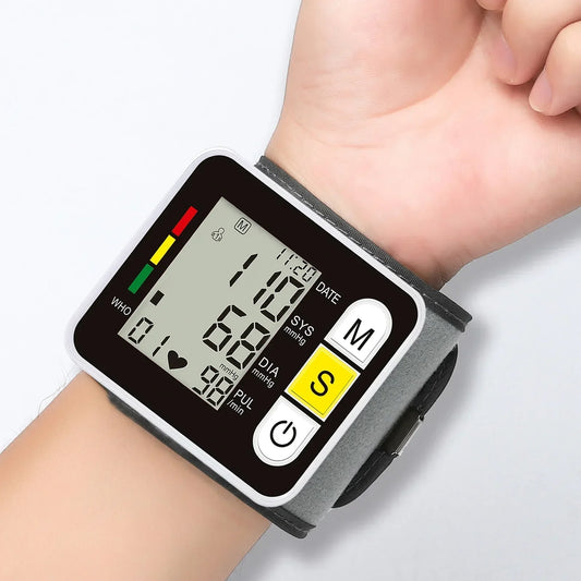 Digitaler Handgelenk-Blutdruckmessgerät mit LCD-Display – PulseTrack